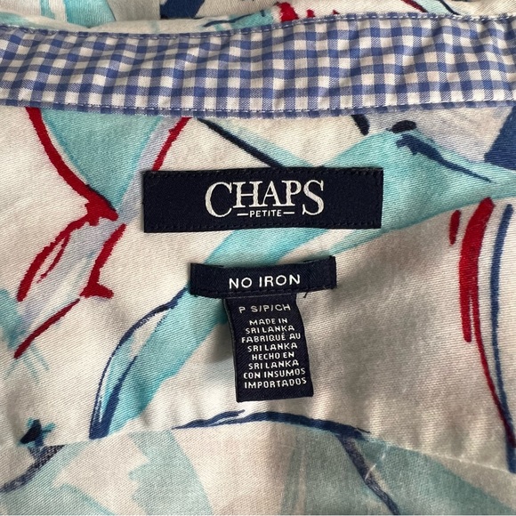 Chaps Button-down Shirt with 3/4 Sleeves. - Picture 5 of 12